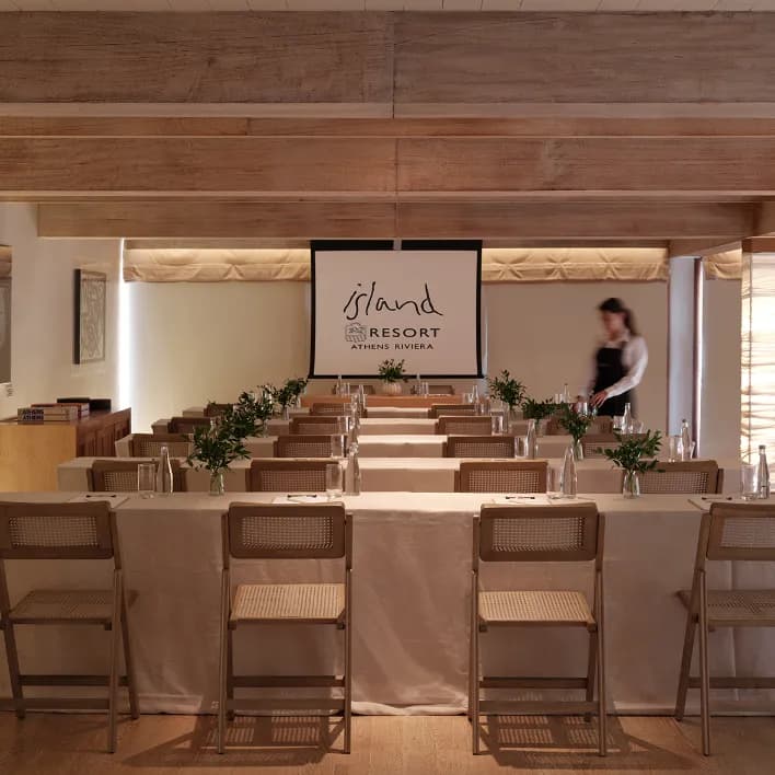 Business Villa meeting room prepared for a presentation