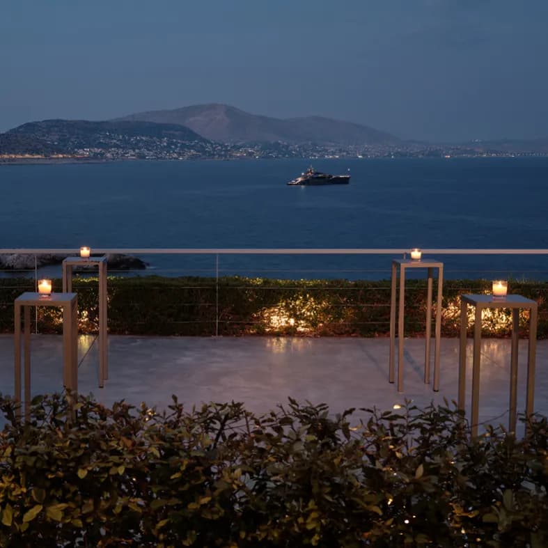 Candlelit dinner at C Lounge overlooking the Aegean