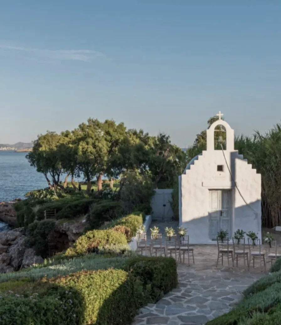 Private chapel and gardens overlooking the sea