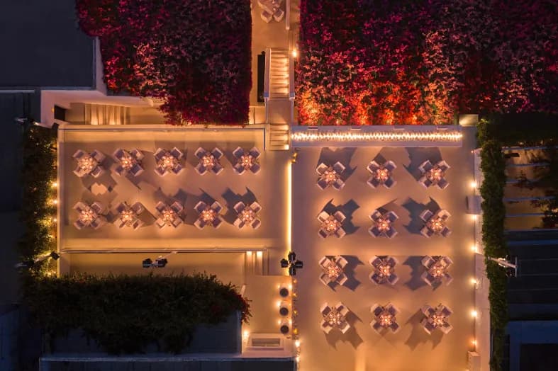 Candlelit dining at Privé above the Athens Riviera