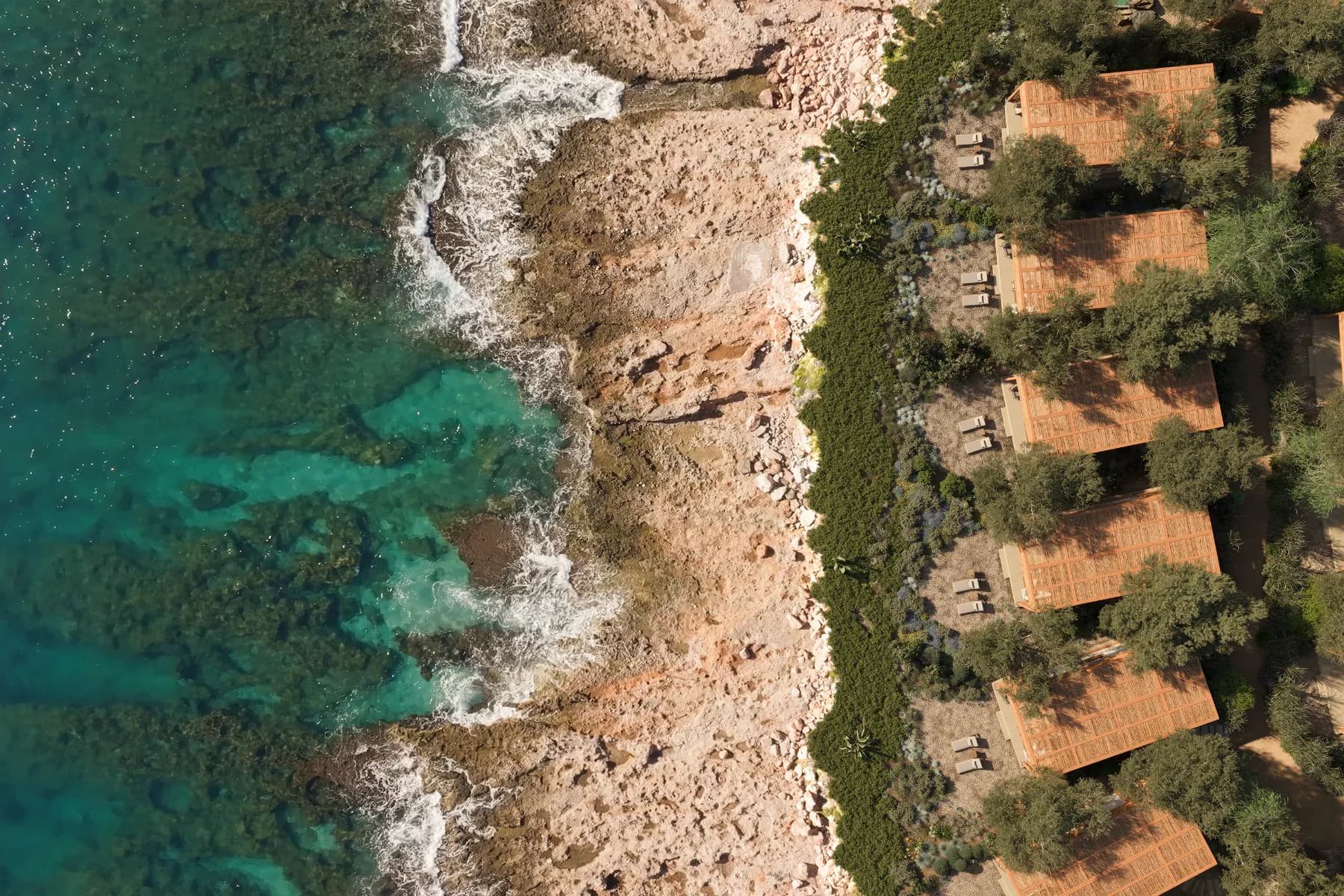 Aerial view of The Cabanas along the Riviera coast